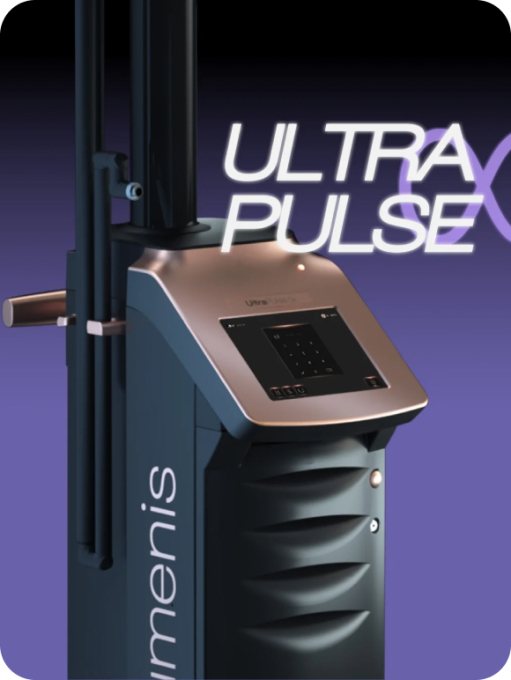 인스타그램 게시물 — 보라 바탕 울트라펄스 알파 장비와 'ULTRA PULSE' 글자